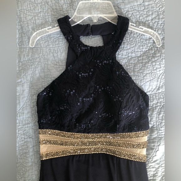 Navy blue formal full length dress - Picture 4 of 6